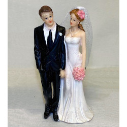 Figurine à gâteau mariage couple 15,5 cm