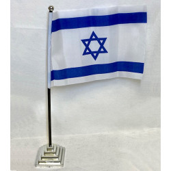 10 drapeaux israélien sur socle plastique