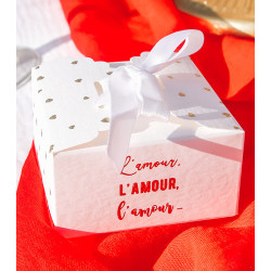 10 boîtes à dragées mariage l'amour carton