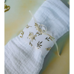 10 ronds de serviettes végétal doré papier