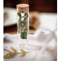 Eprouvette à dragées Communion végétal doré verre 10 cm