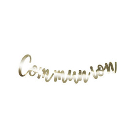 Guirlande Communion lettres or métallisé 1 m