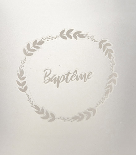12 stickers transfert baptême couronne végétale blanc