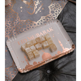 5 plateaux Eid Mubarak carton rose gold