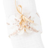 8 ronds de serviette baptême fleur de coton carton