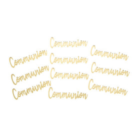 10 confettis de table Communion lettres plexi or