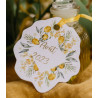10 étiquettes à dragées mimosa citron carton