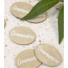6 confettis de table Communion bois naturel
