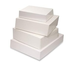 Lot de 50 boîtes à gâteaux 8 cm de hauteur pour baptême, mariage et communion - 25x25x8 cm