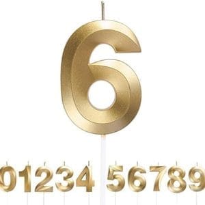 Numéro de bougies d'anniversaire 3D avec paillettes dorées pour décoration de gâteaux et fêtes