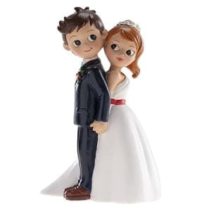 Figurine mariés tournant le dos pour décoration de gâteau de mariage élégante et originale