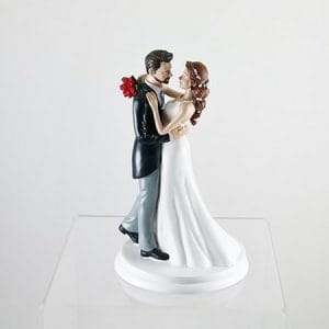 Figurine de mariage 3D couple marié dansant en résine blanche, 20 cm, accessoire de décoration nuptiale