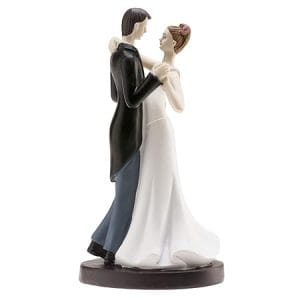 Figurine de mariage élégante pour décoration de gâteau blanc 16 cm idéale pour célébrations de mariage