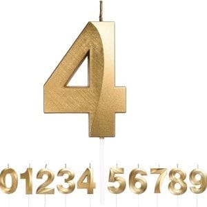 Numéro d'anniversaire en bougies 3D paillettes dorées pour gâteau décoration festive d'anniversaire