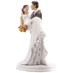Figurine élégante pour gâteau de mariage blanche, 20 cm, symbole d'amour et de bonheur