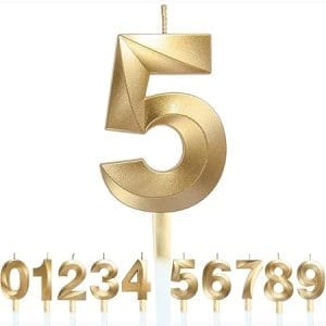 Bougies d'anniversaire 3D avec paillettes dorées - décoration festive pour gâteau et célébrations mariages