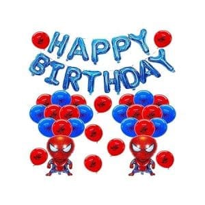 Déco anniversaire super-héros avec ballons et bannières colorées pour une fête inoubliable