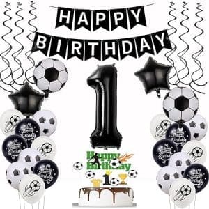 Ballon de football pour décoration d'anniversaire 1 an garçon - accessoire festif foot 1er anniversaire