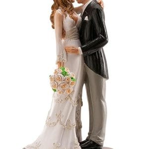 Figurine mariage 3D couple s'embrassant, élégante décoration de 18 cm pour célébrations spéciales