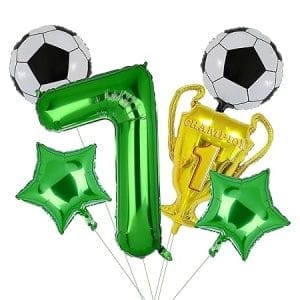 Ballons d'anniversaire football - 6 pièces gonflables décoratifs pour fête d'enfants garçon de 7 ans