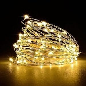 Guirlande lumineuse à 50 LED en fil de cuivre pour décorations de mariage, fête et Noël - 5m Blanc chaud