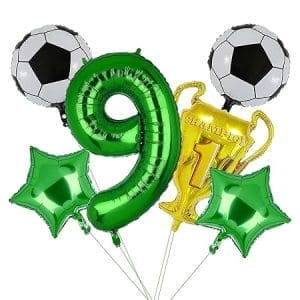 Ballons d'anniversaire football 6 pièces gonflables pour garçons, décorations de fête foot pour enfants