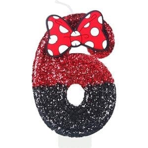 Bougie anniversaire chiffre 6, décoration originale pour gâteau d'anniversaire, idéal 6 ans filles et garçons