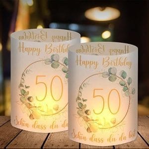 Lot de 12 photophores décoratifs pour le 50ème anniversaire, décoration chic pour homme et femme