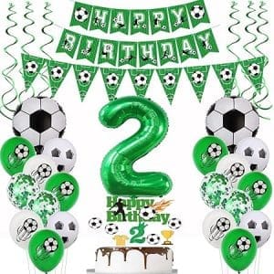Décoration d'anniversaire football 2 ans, ballons et accessoires pour une fête sportive réussie