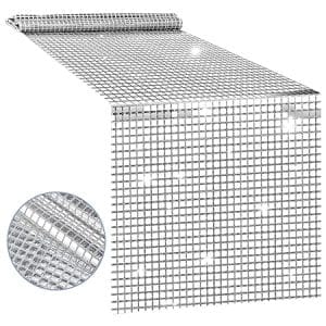 Chemin de table à paillettes argenté 275 x 30 cm pour déco vintage, anniversaire, mariage et fêtes