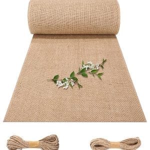Chemin de table en toile de jute 30x1000cm, décoration vintage pour mariage, fêtes et jardinage