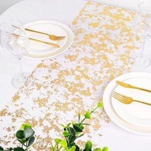 Chemin de table doré à paillettes, décoration brillante pour mariage, baptême, anniversaire, 35 x 183 cm