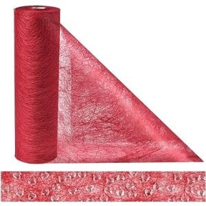 Chemin de table rouge non tissé 23 cm x 30 m, décoration réutilisable pour anniversaires et mariages