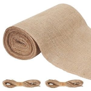 Chemin de table en toile de jute 10 m x 30 cm avec ficelle vintage pour décoration mariage et fête